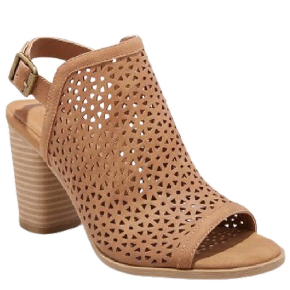 Universal Thread Cognac Microsuede Cut-Out Heels